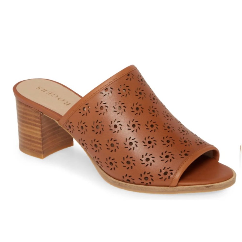 NIB Jack Rogers Ronnie Mocha Leather Slide Sandals - Size 10